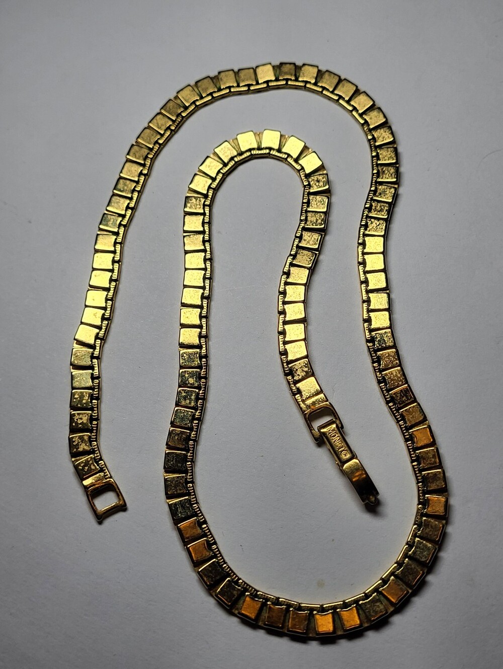 MONET Vintage Gold-Tone Flexible Square Link Chain.